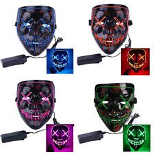Buy 2021 Halloween Scary Mask Cosplay Led Costume Mask Wire Light Up ...