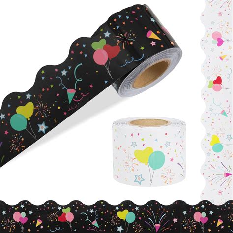 Buy 2 Rolls Bulletin Board Borders, 98 ft Bulletin Board Scalloped ...