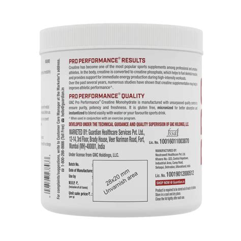 GNC Pro Performance Creatine Monohydrate 250gms Creatine Desinutri · In ...