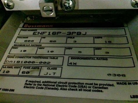 Bussmann Enf16p-3pbj Enclosed Disconnect Switch; 16 | Ubuy India