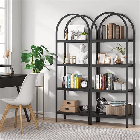 Buy Tribesigns 70.8 4-Tier Open Bookshelf, Industrial Wood Bookcase ...