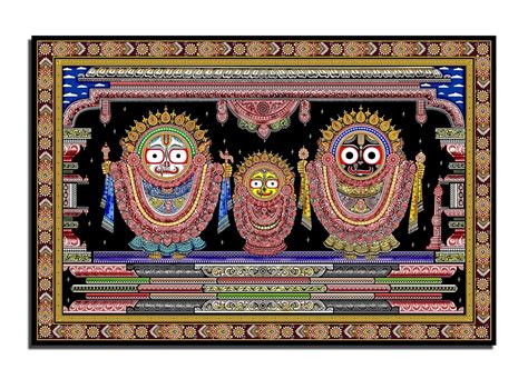 IMAGING CANVAS Wooden Stretched Framed Lord jagannath Pattachitra ...
