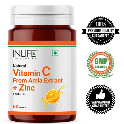 Buy INLIFE NATURAL VITAMIN C AMLA EXTRACT WITH ZINC FOR IMMUNITY & SKIN ...