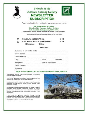 Fillable Online Subscription Form 2014 Fax Email Print - pdfFiller