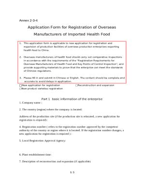 Annex 2-3-4 Application for Registration of Overseas Manufacturers of ...