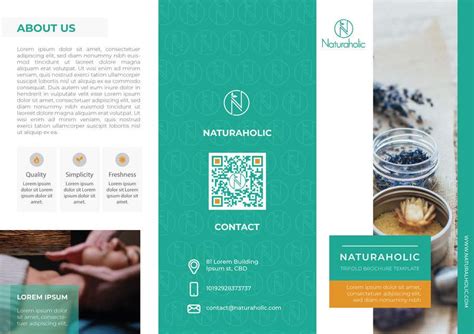 tri-fold brochure for the skincare company with company info and list ...