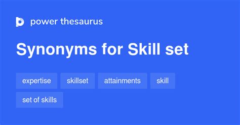 SKILL SET Synonyms: 176 Similar Words & Phrases