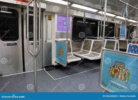 Los Angeles, California: Inside View of Los Angeles Metro Rail B Line Commuter Transport ...