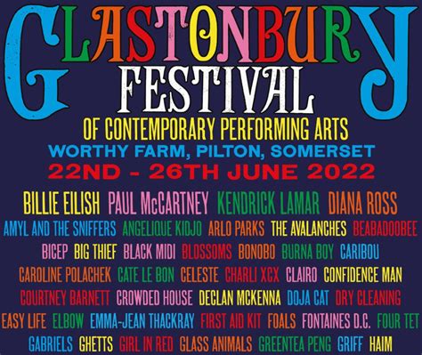 GLASTO 2022, LINE UP PARZIALE