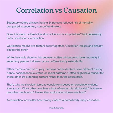 Correlation is not causation. | Chelsi Mehta