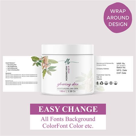 Customized Body Product Labels, DIY Cosmetic Label Editable Cosmetic L ...