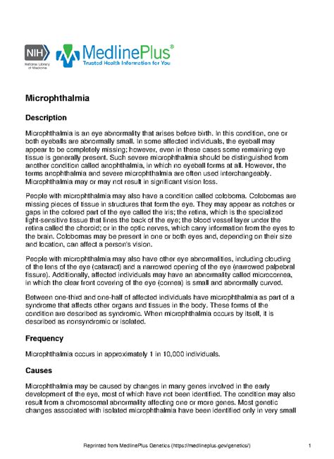 Microphthalmia - Definition and causes teacher deepa mam ...