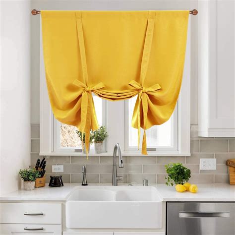 5. Yellow Tie-up Curtain | Yellow kitchen curtains, Insulated window ...