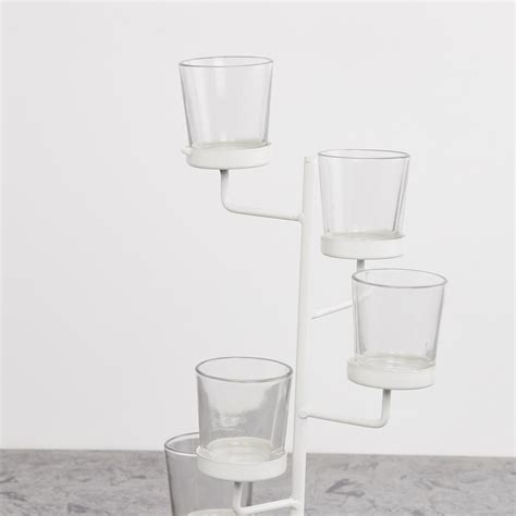 Buy Selena White Solid Metal Votive Holder On Stand from Home Centre at ...