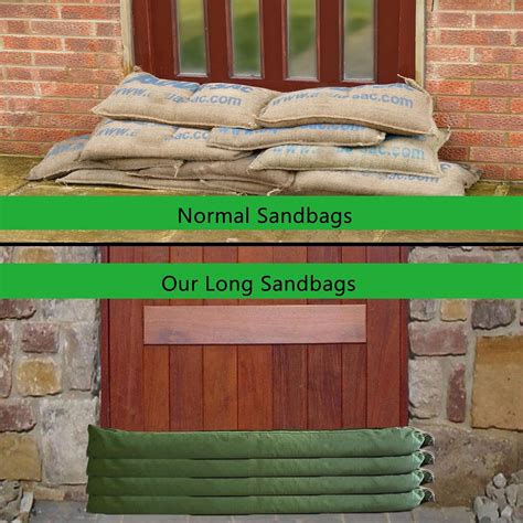 Buy 3Pack Long Canvas Sandbags for Flooding 4Ft x 7Inch Flood Water ...