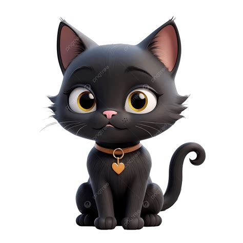Black Cat Cartoon Character Sitting, Cartoon Cat, Black Cat, Cute Cat ...