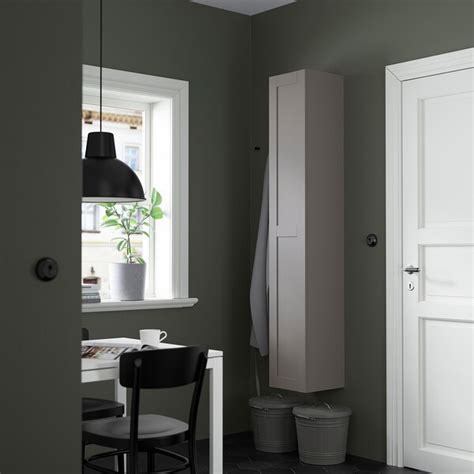 ENHET hi cb w 4 shlvs/door, grey/grey frame, 30x32x180 cm (113/4x125 ...