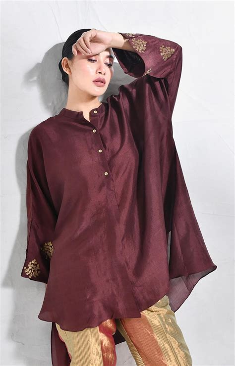 Muse Silk Kurta - Deep Brown – Hiranya