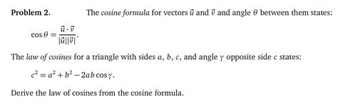 Image result for Vector Cosine Formula