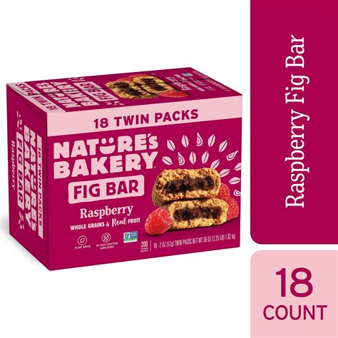 Nature's Bakery, Raspberry Fig Bar, Twin Pack, 2 oz Each, 18 Count Box ...