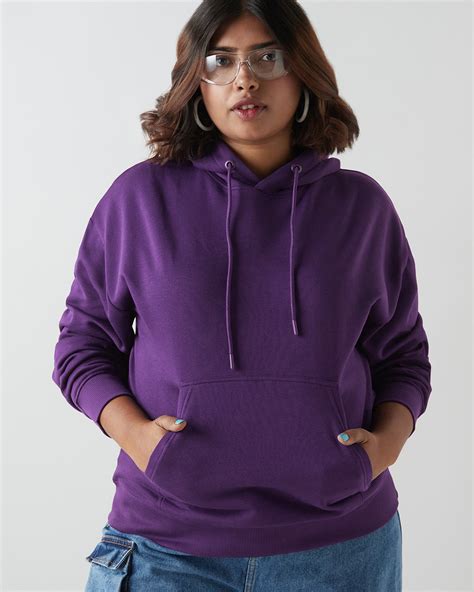 Buy Women's Purple Oversized Plus Size Hoodies Online at Bewakoof
