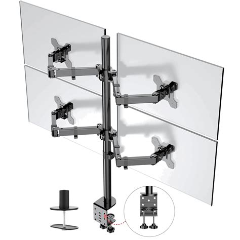 BIJASANI Four Monitor Stand for Desk, Multi-Arm Setup for Trading at ...