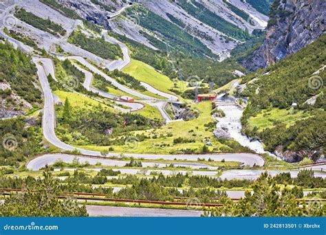 Stelvio Mountain Pass or Stilfser Joch Scenic Road Serpentines View ...