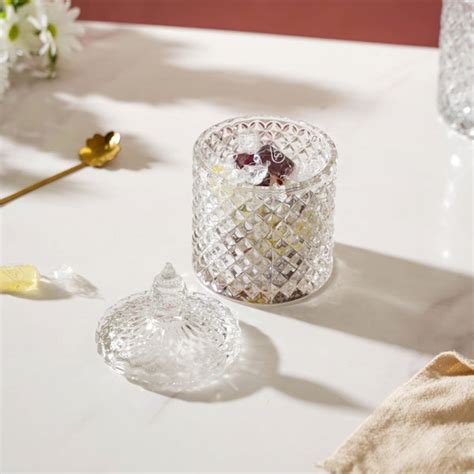Transparent Crystal Glass Small Candy Jar 250 ml