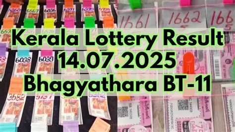 Kerala Lottery Result On 14-07-2025 For Bhagyathara BT 11 Lucky Draw ...