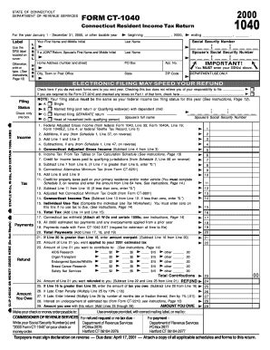 Connecticut Income Tax Return Form - Blank Fillable Template | Fill Out ...