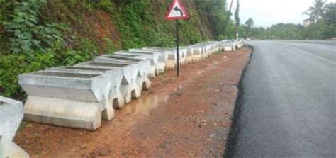 Large concrete dividers removed to reduce accident risk, but furrows ...