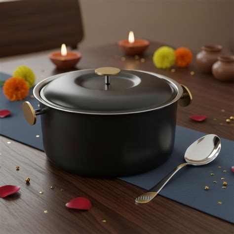 Buy FnS Latina 1600ml Black Stainless Steel Casserole