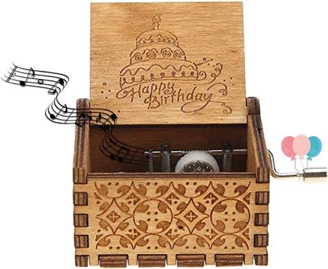 EITHEO Wooden Music Box Antique Carved Hand Crank Black Gorgeous Wife ...