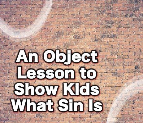 Image result for Object Lesson On Sin