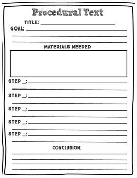 Image result for Chart Showing Procedural Text Sort