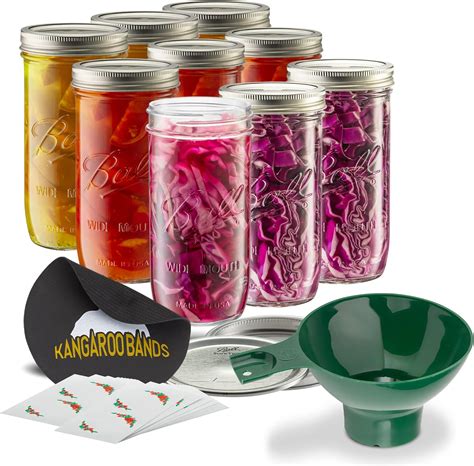 Amazon.com: Ball Wide Mouth Canning Jars Kit | 24 oz Wide Mouth Mason ...