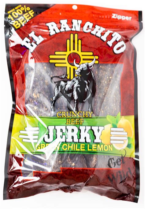 El Ranchito Spicy Hot Green Chile Lemon Crunchy Beef Jerky, 100% Beef ...
