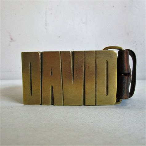 Vintage DAVID 70s Brass Belt Buckle Gold Name Solid Brass | Etsy ...
