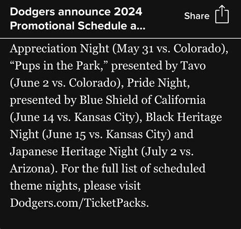 Unveiling the Dodgers 2025 Promo Schedule: A Fan's Guide for the Season ...