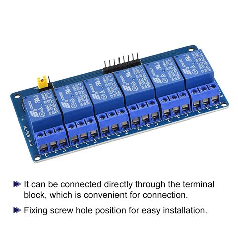 Buy MECCANIXITY Relay Module 6 Channel 5V Low Level Trigger Module Blue ...