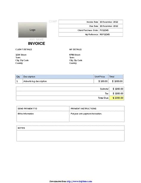 Image result for Simple Invoice Template
