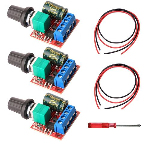 Buy Gebildet3pcs DC 5V-35V 5A Mini DC Motor PWM Speed Controller, 6V ...