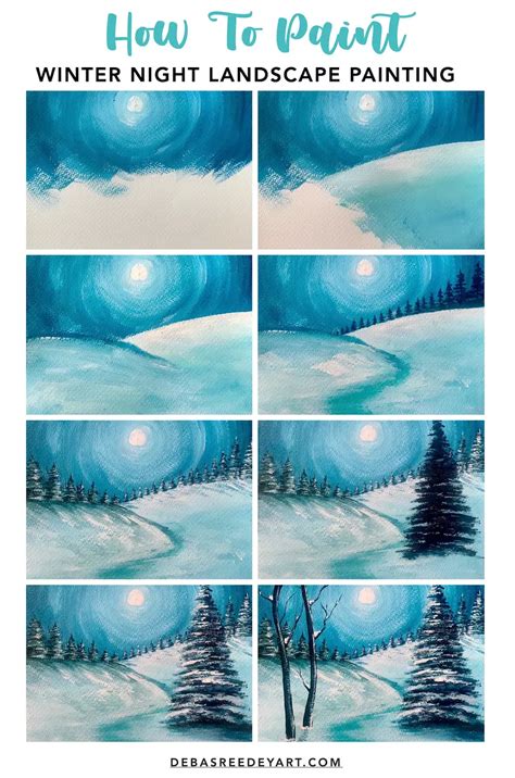 Image result for Easy Acrylic Winter Scene Tutorial