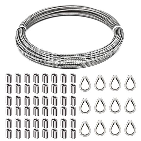 Buy Lesnala Stainless Steel Cable Railing Kits Includes Wire Rope 1/16 ...