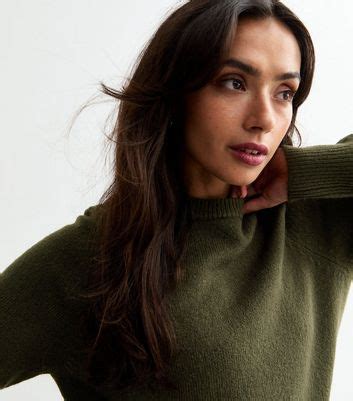Tall Khaki Long Knit Jumper | New Look