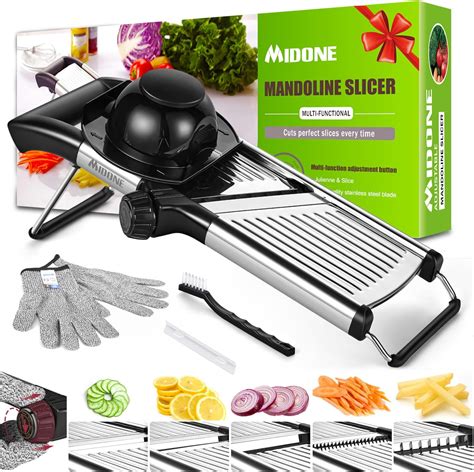 Amazon.com: Stainless Steel Mandoline Slicer Adjustbale V-Shaped Blade ...