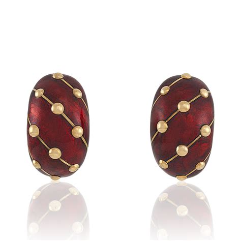 NO RESERVE | TIFFANY & CO., JEAN SCHLUMBERGER RED ENAMEL AND GOLD ...
