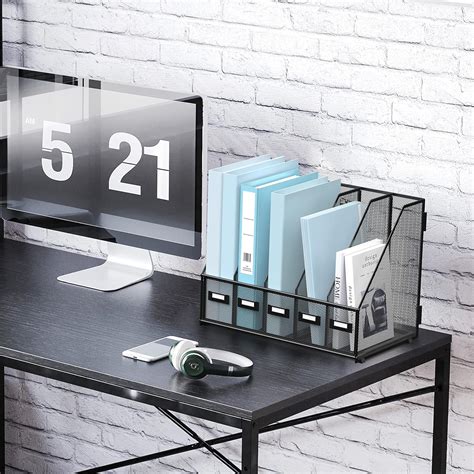 Buy SUPEASY Desk Organizers Metal Desk Magazine File Holder with 5 ...