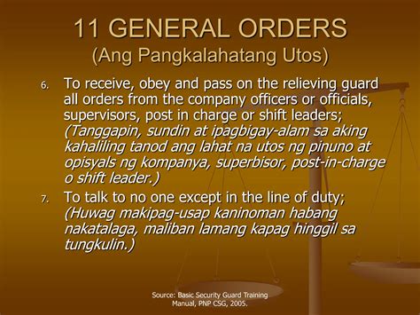 11 general orders for security personnel | PPT