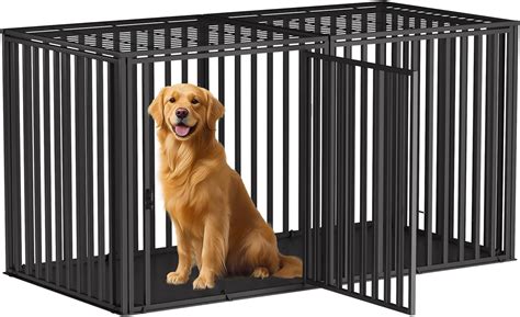 Steel Tube Heavy Large Dog Crate with Mat Base, 60" L x 31" W x 35" H ...